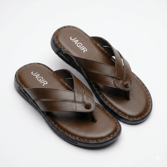 Leather Chappal - Brown