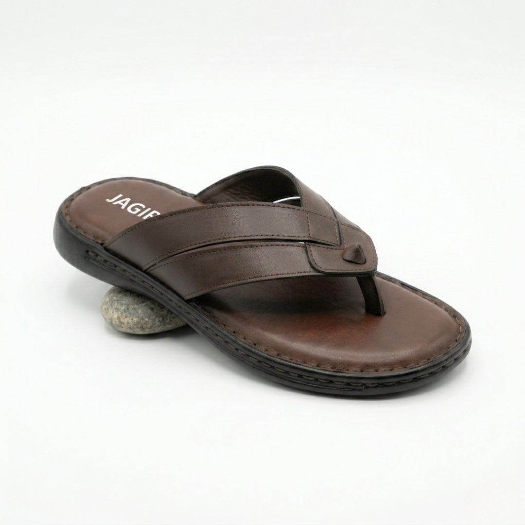 Leather Chappal - Brown
