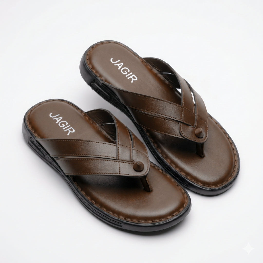 Leather Chappal - Brown